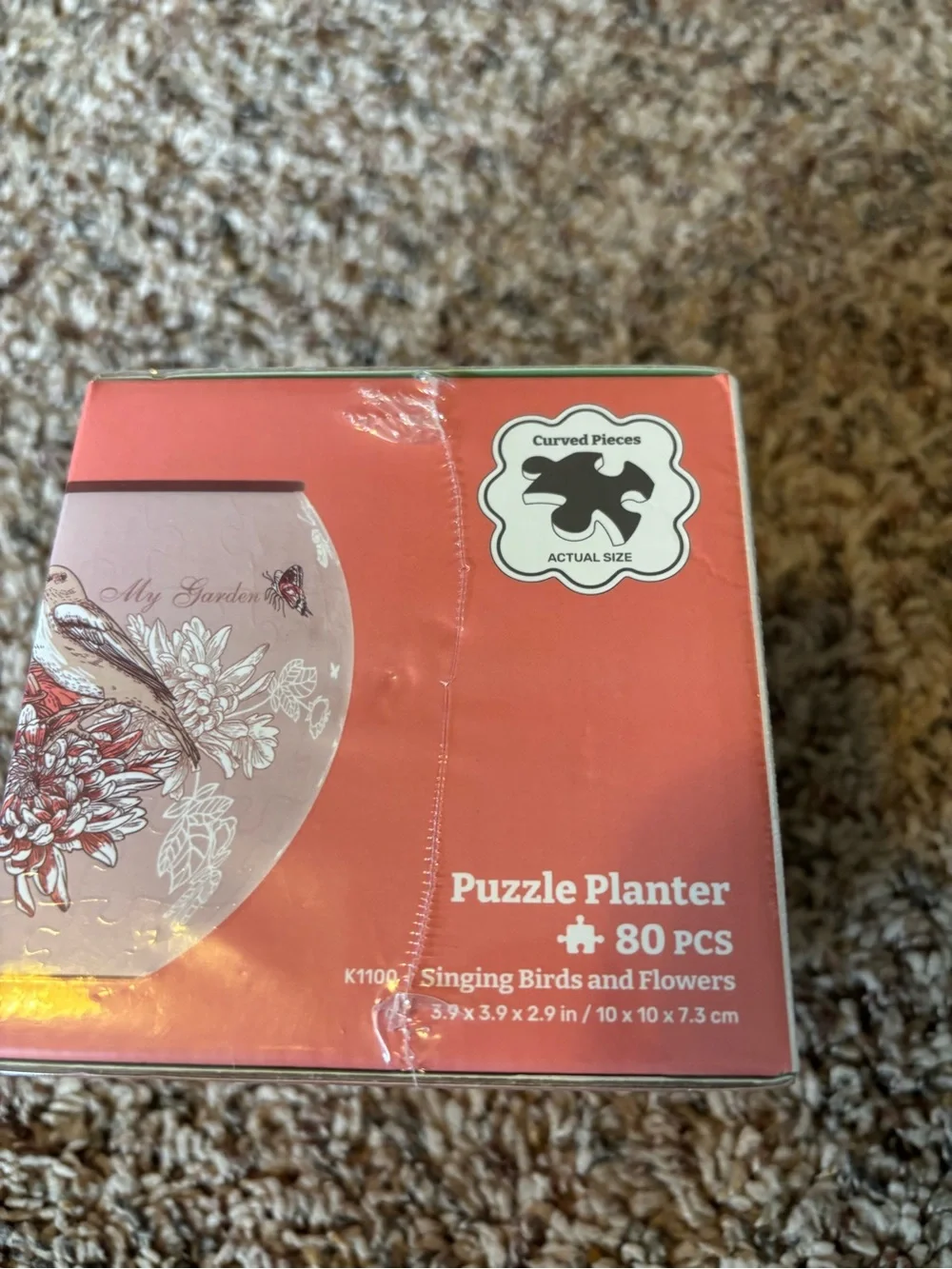 Puzzle Planter - Pink Singing Birds & Flowers (80 pcs)